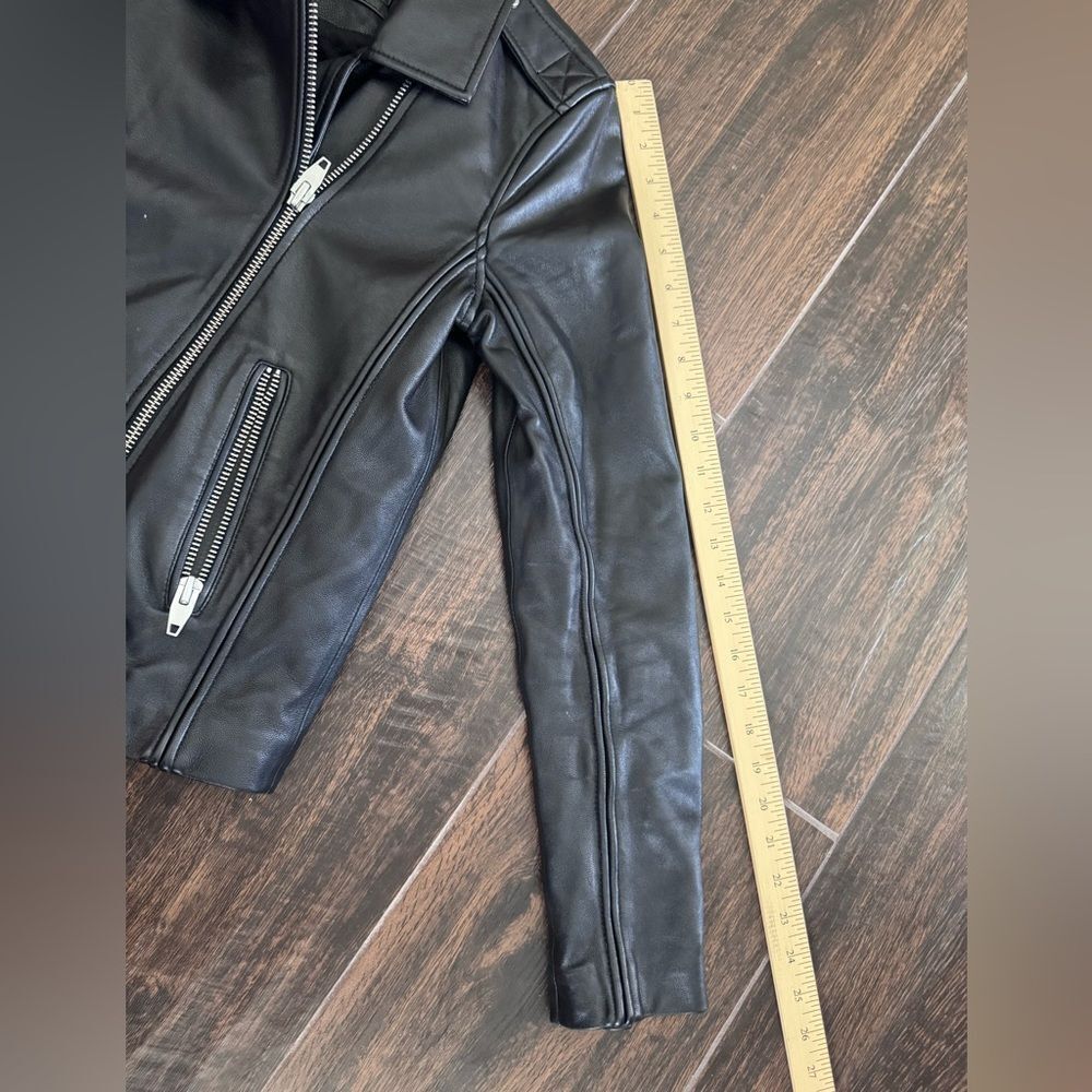 Carmar Black Leather Moto Biker Jacket Silver Hardware Size 36 - Picture 7 of 8